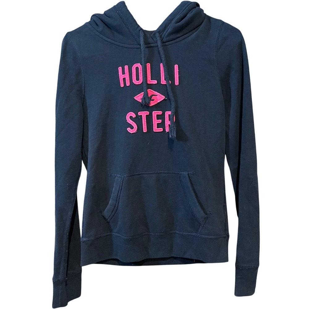Hollister Hoodie Sweatshirt‎ Women's Pullover Pink Logo Black Casual Comfy y2k